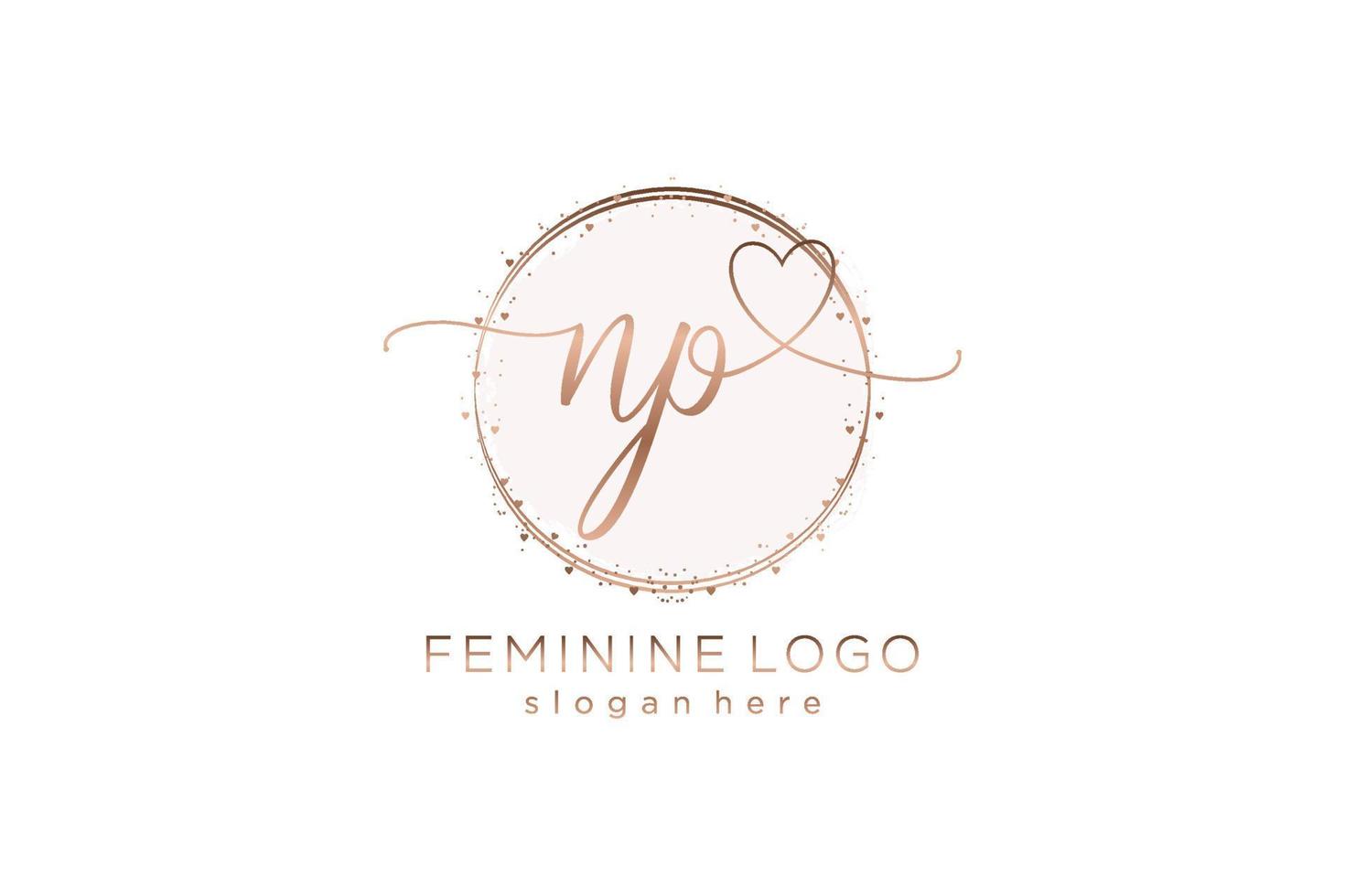 Initial NP handwriting logo with circle template vector logo of initial wedding, fashion, floral and botanical with creative template.