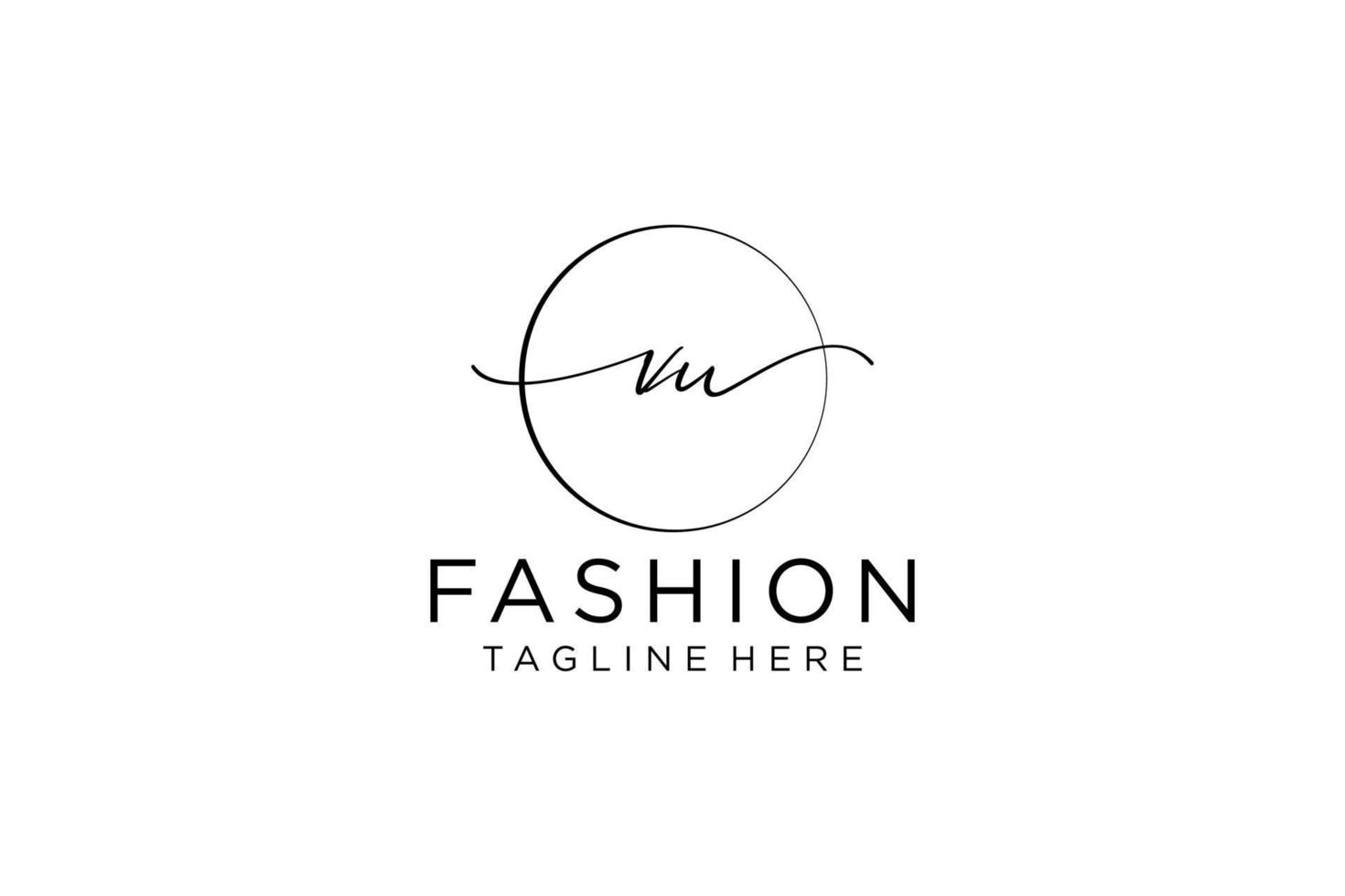 initial VU Feminine logo beauty monogram and elegant logo design, handwriting logo of initial signature, wedding, fashion, floral and botanical with creative template. vector