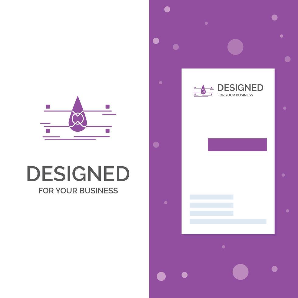 Business Logo for water. Monitoring. Clean. Safety. smart city. Vertical Purple Business .Visiting Card template. Creative background vector illustration