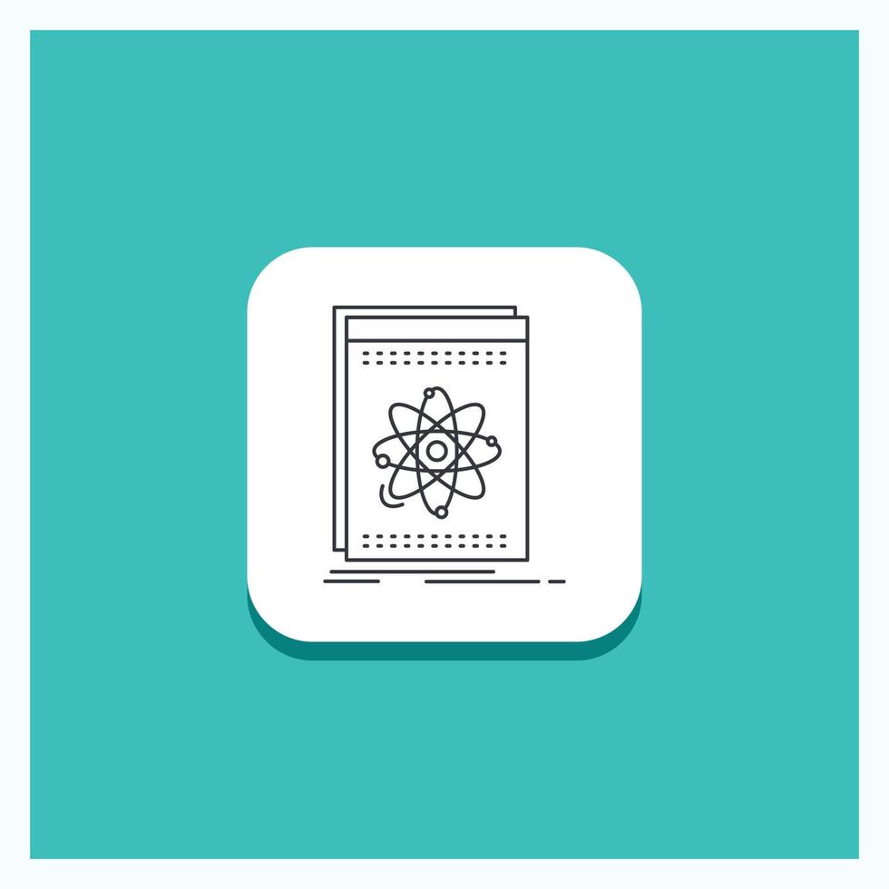 Round Button for Api. application. developer. platform. science Line icon Turquoise Background vector