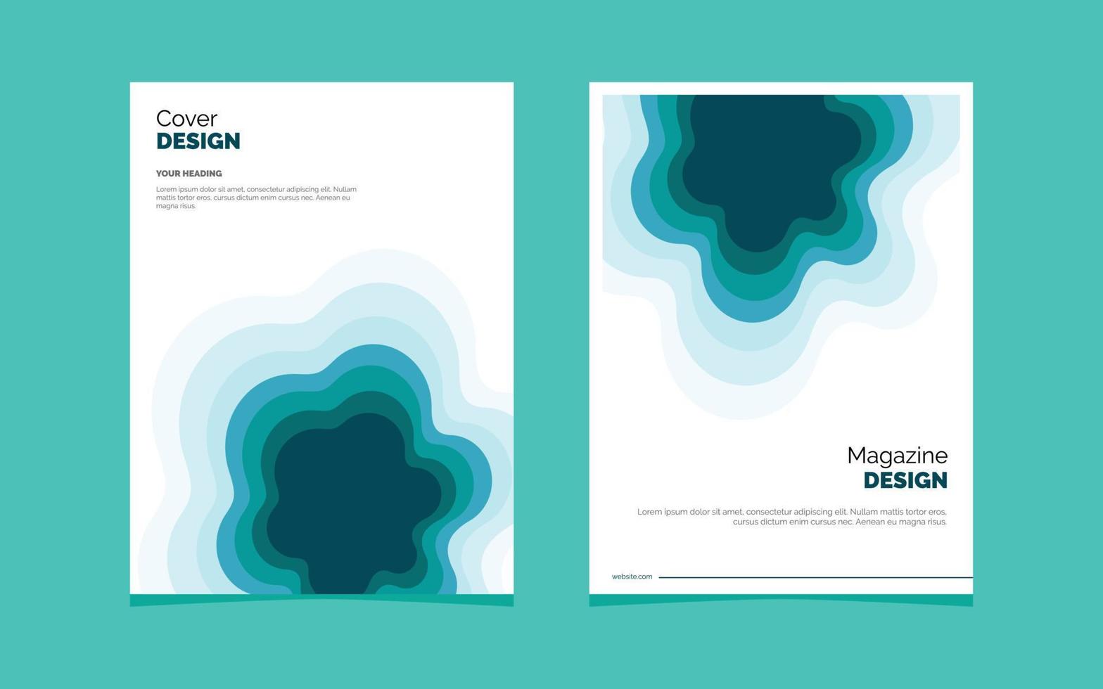 Creative Papercut Magzine Cover design. Poster Teamplate Set vector