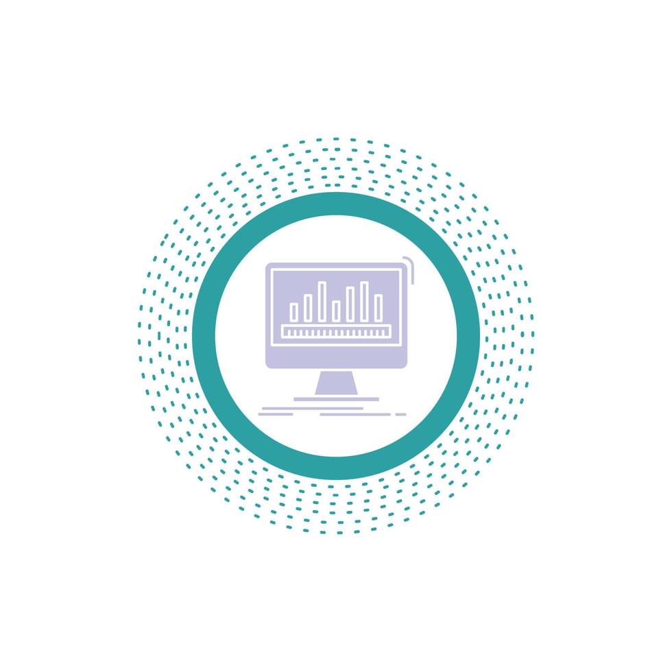 analytics. processing. dashboard. data. stats Glyph Icon. Vector isolated illustration