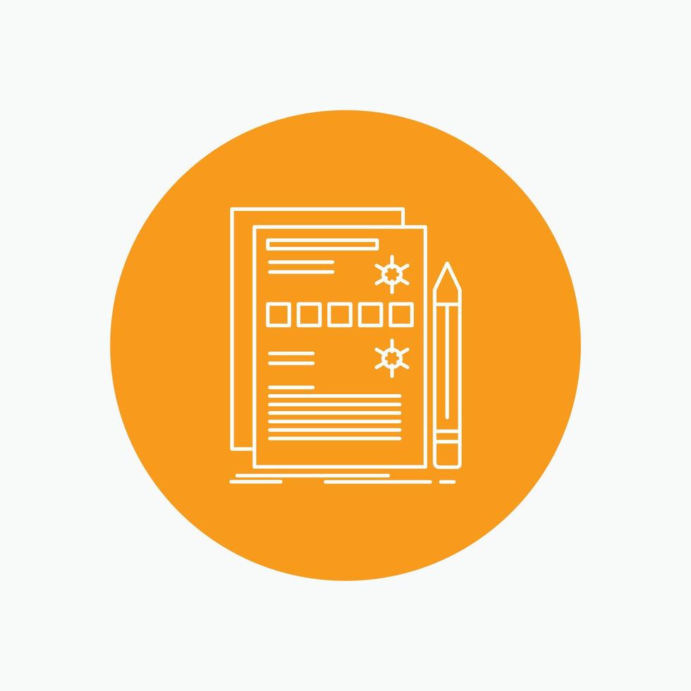 Component, data, design, hardware, system White Line Icon in Circle background. vector icon illustration