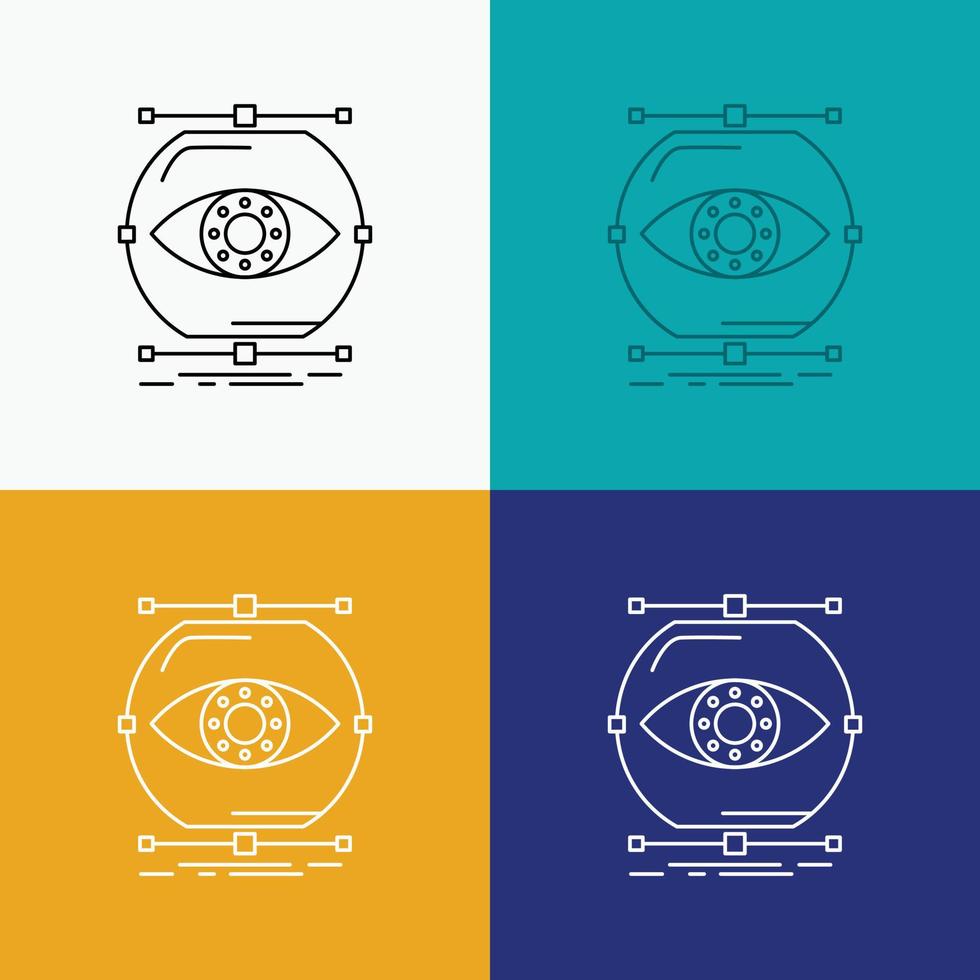 visualize. conception. monitoring. monitoring. vision Icon Over Various Background. Line style design. designed for web and app. Eps 10 vector illustration