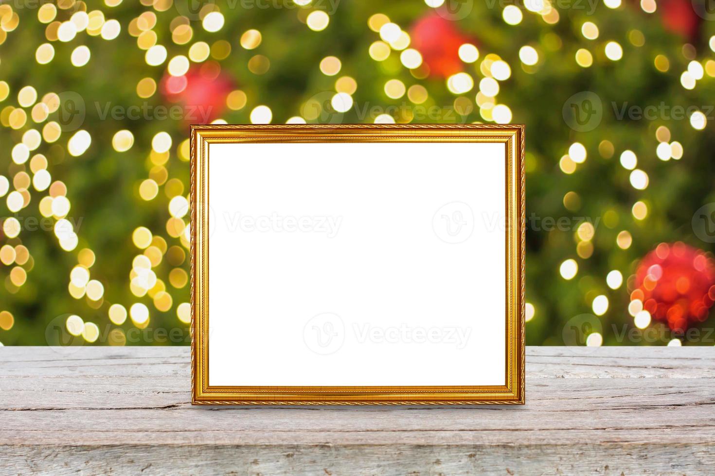 photo frame over christmas background