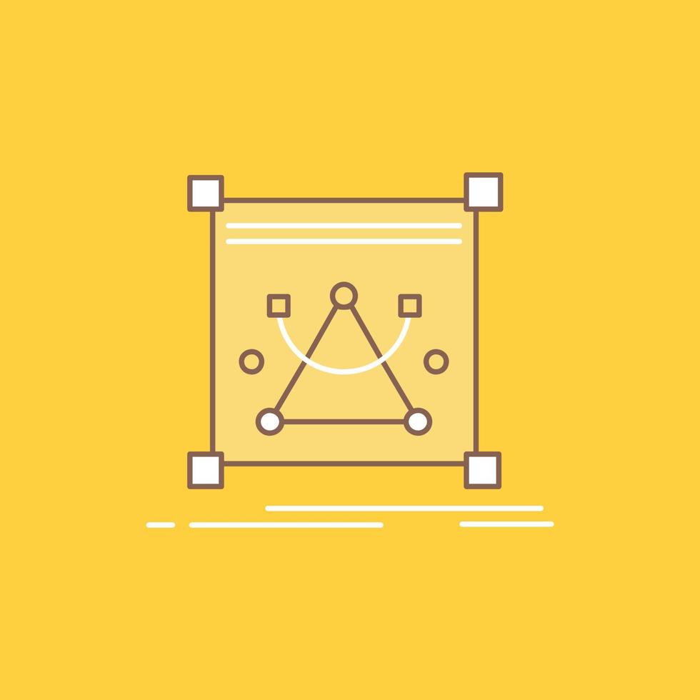 3d. edit. editing. object. resize Flat Line Filled Icon. Beautiful Logo button over yellow background for UI and UX. website or mobile application vector