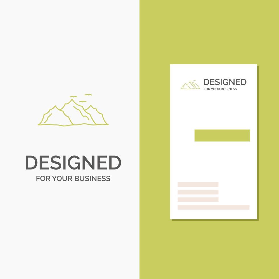 Business Logo for mountain. landscape. hill. nature. birds. Vertical Green Business .Visiting Card template. Creative background vector illustration