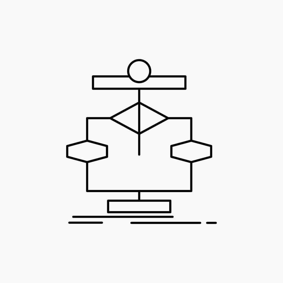 Algorithm. chart. data. diagram. flow Line Icon. Vector isolated illustration