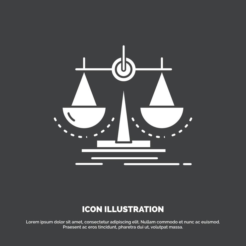 Balance. decision. justice. law. scale Icon. glyph vector symbol for UI and UX. website or mobile application