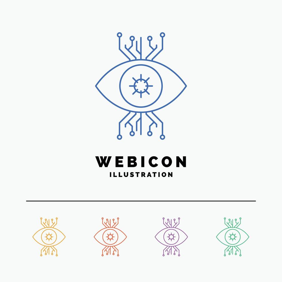 Infrastructure. monitoring. surveillance. vision. eye 5 Color Line Web Icon Template isolated on white. Vector illustration
