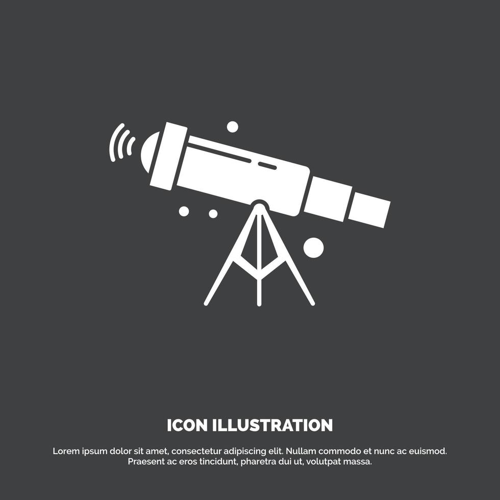 telescope. astronomy. space. view. zoom Icon. glyph vector symbol for UI and UX. website or mobile application