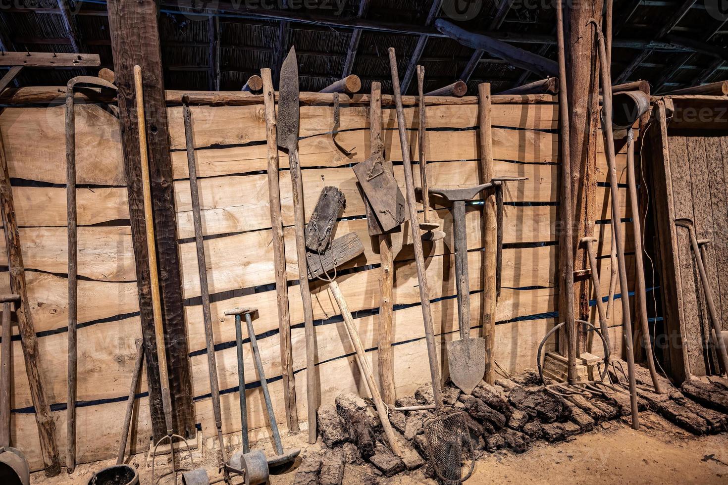 old farm tools in the sun photo