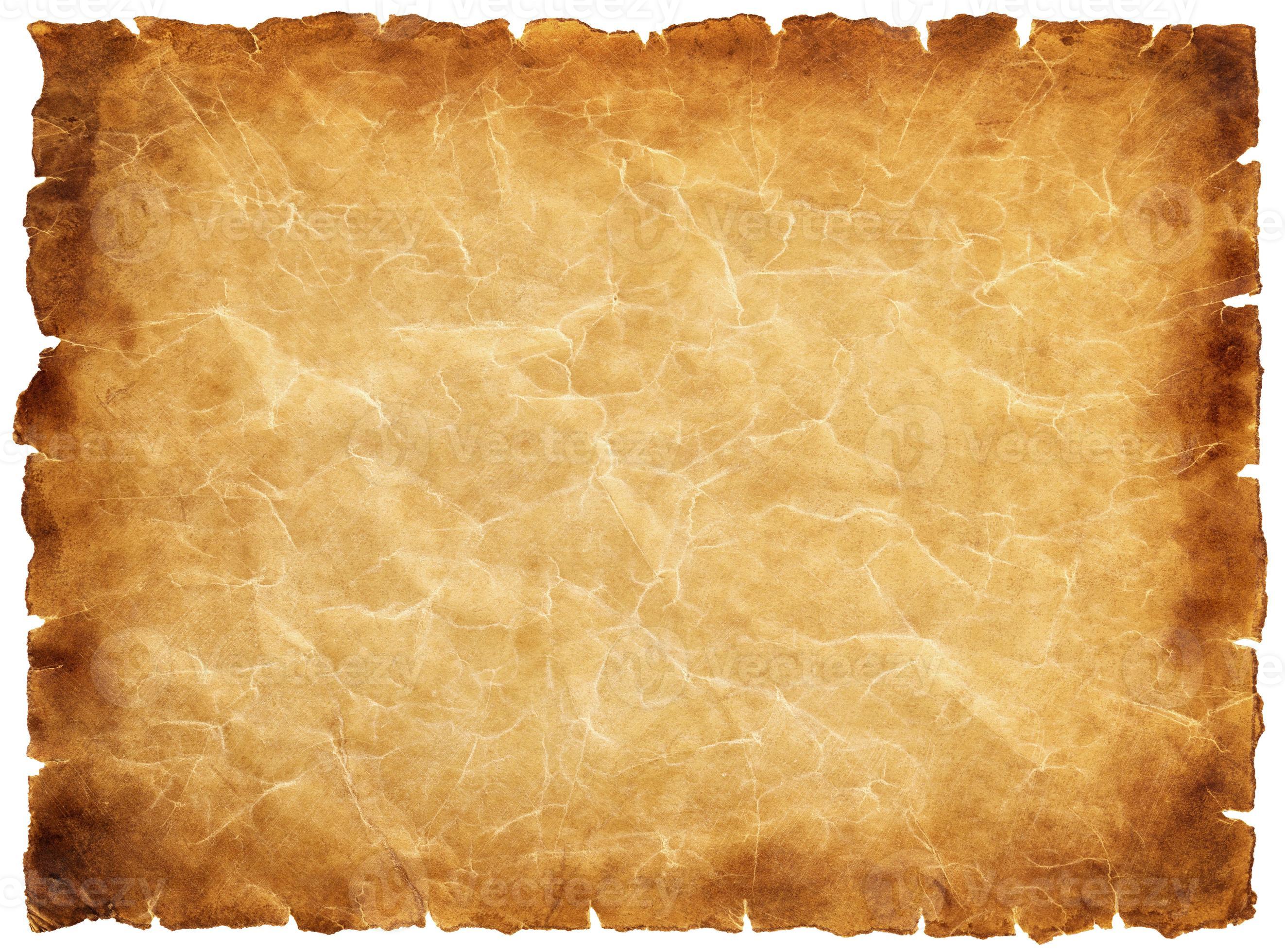 old parchment paper sheet vintage aged or texture isolated on white