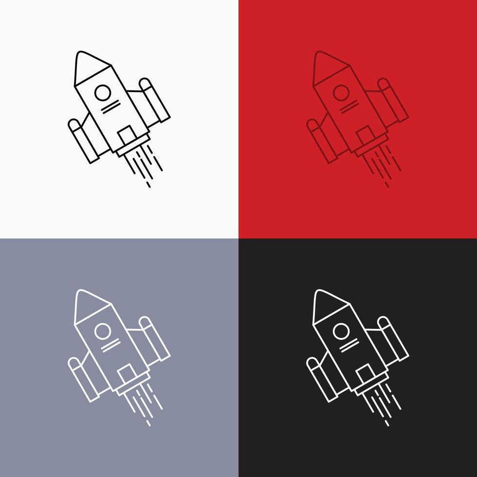 space craft. shuttle. space. rocket. launch Icon Over Various Background. Line style design. designed for web and app. Eps 10 vector illustration