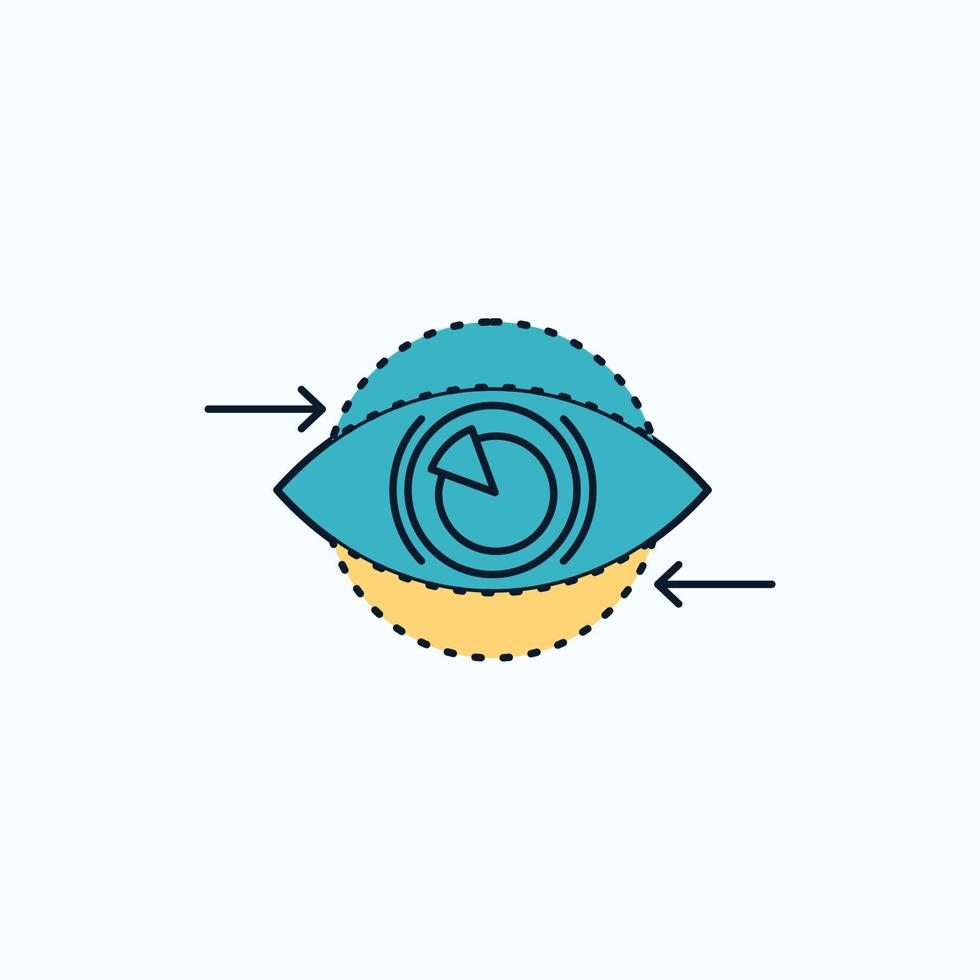 Business. eye. marketing. vision. Plan Flat Icon. green and Yellow sign and symbols for website and Mobile appliation. vector illustration