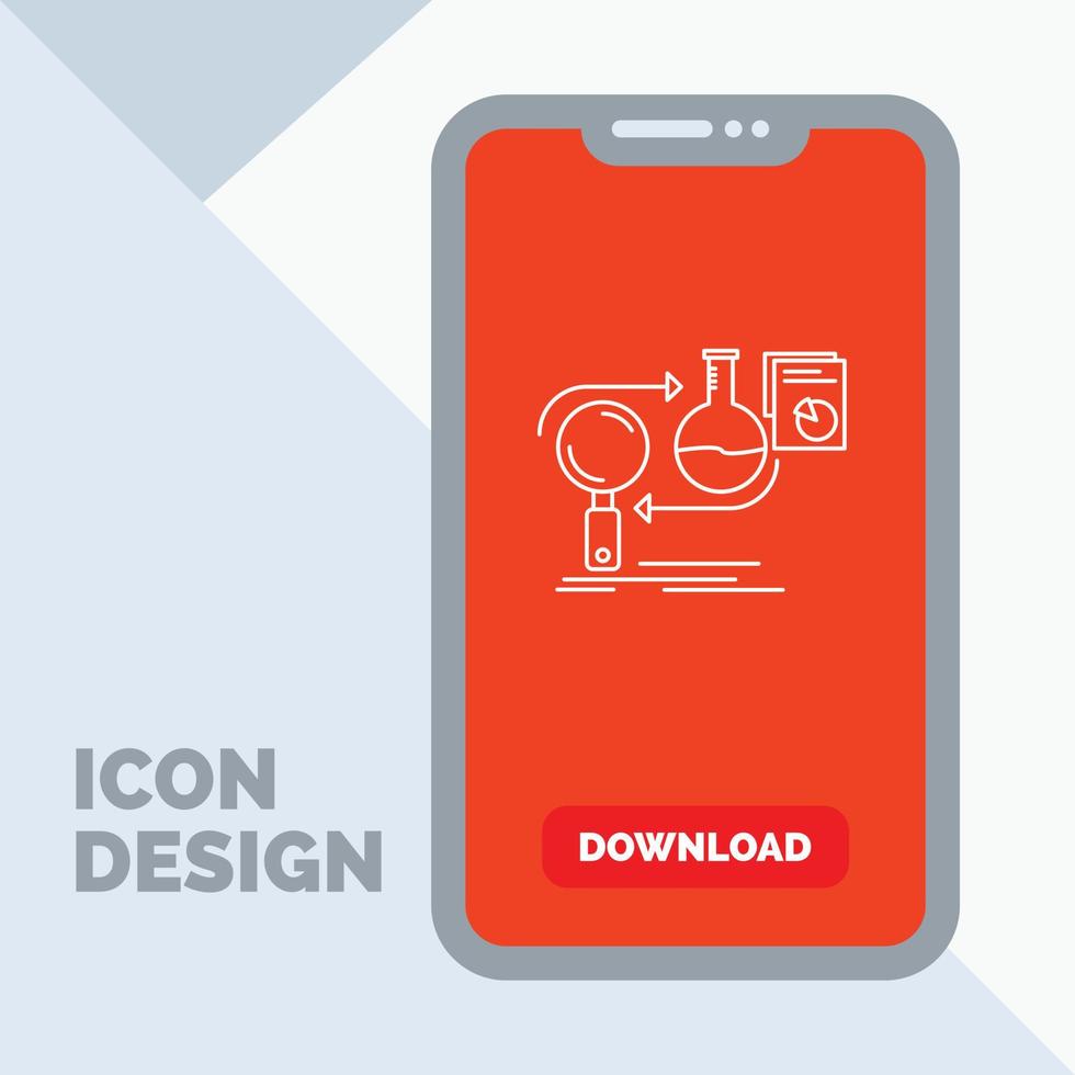 análisis. negocio. desarrollar. desarrollo. icono de línea de mercado en el móvil para la página de descarga vector