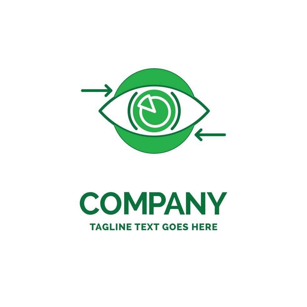 Business. eye. marketing. vision. Plan Flat Business Logo template. Creative Green Brand Name Design. vector