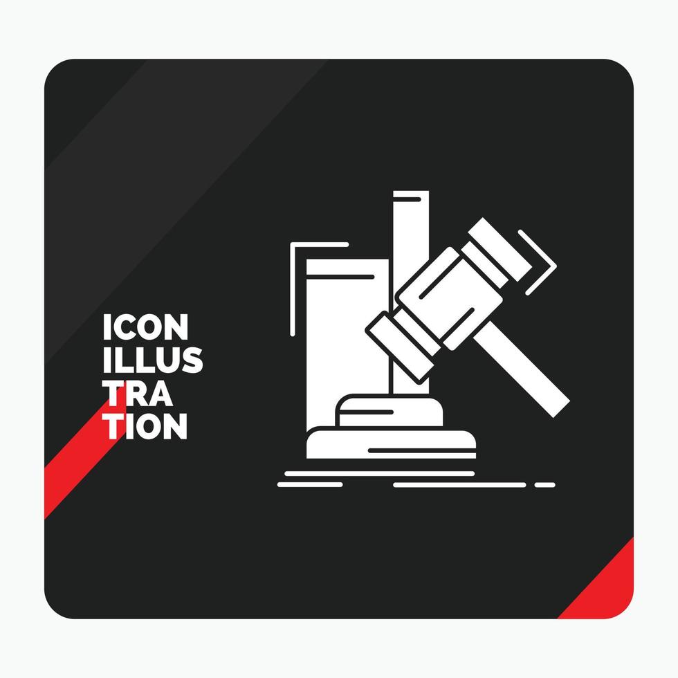 Red and Black Creative presentation Background for Auction. gavel. hammer. judgement. law Glyph Icon vector