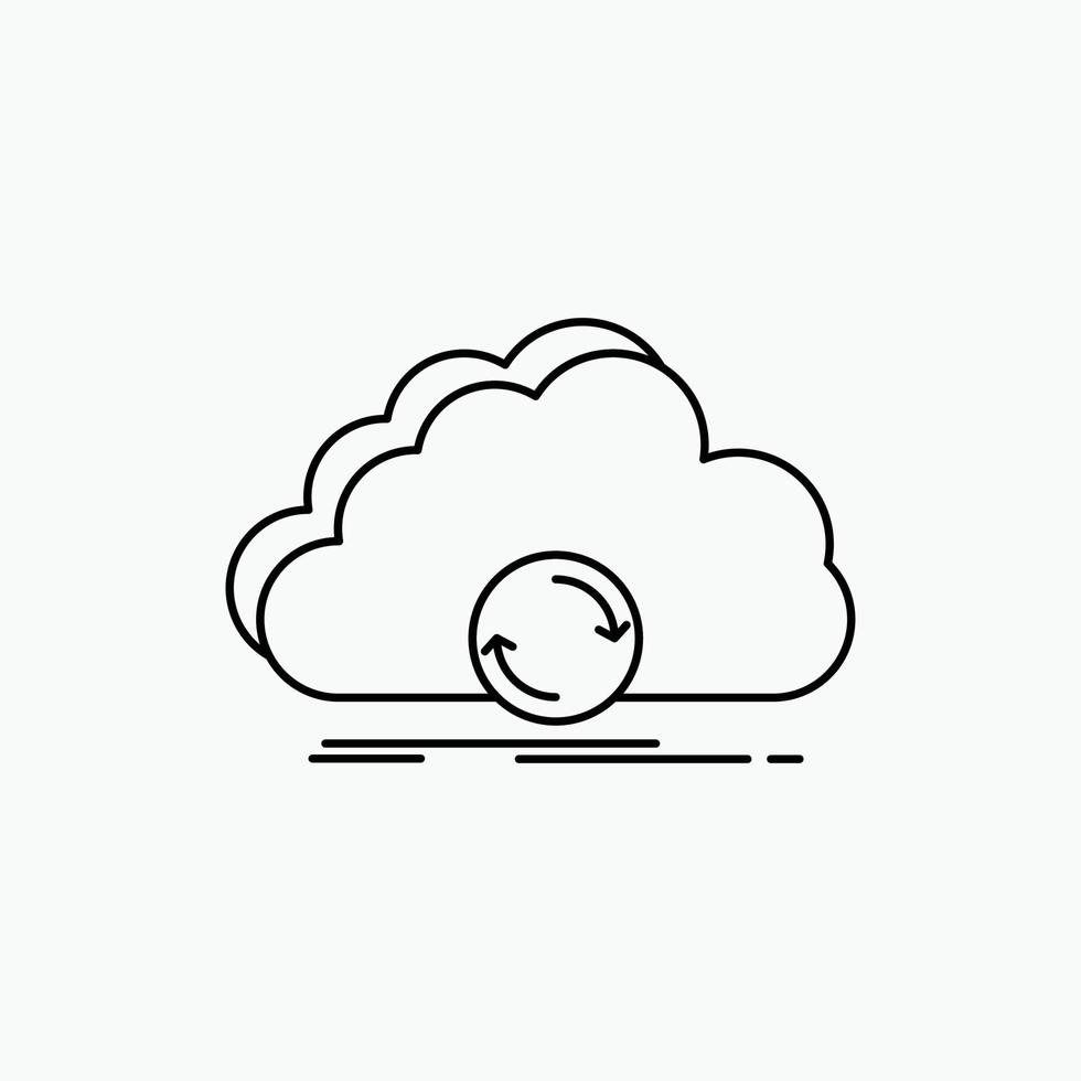 cloud. syncing. sync. data. synchronization Line Icon. Vector isolated illustration