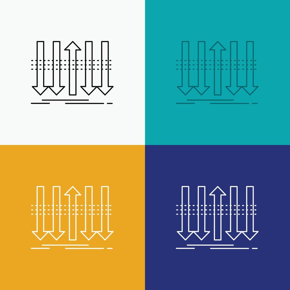 Arrow. business. distinction. forward. individuality Icon Over Various Background. Line style design. designed for web and app. Eps 10 vector illustration