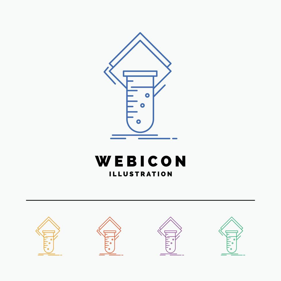 Chemistry. lab. study. test. testing 5 Color Line Web Icon Template isolated on white. Vector illustration