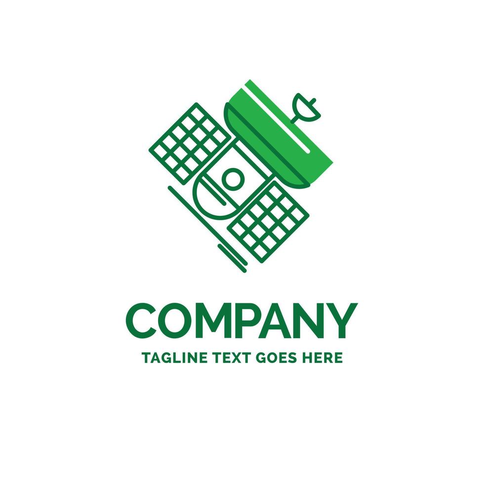 Broadcast. broadcasting. communication. satellite. telecommunication Flat Business Logo template. Creative Green Brand Name Design. vector