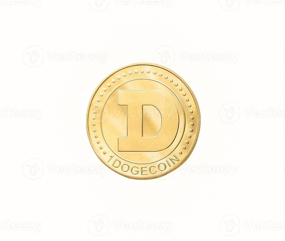 Dogecoin isolated on white background. Cryptocurrency symbol photo
