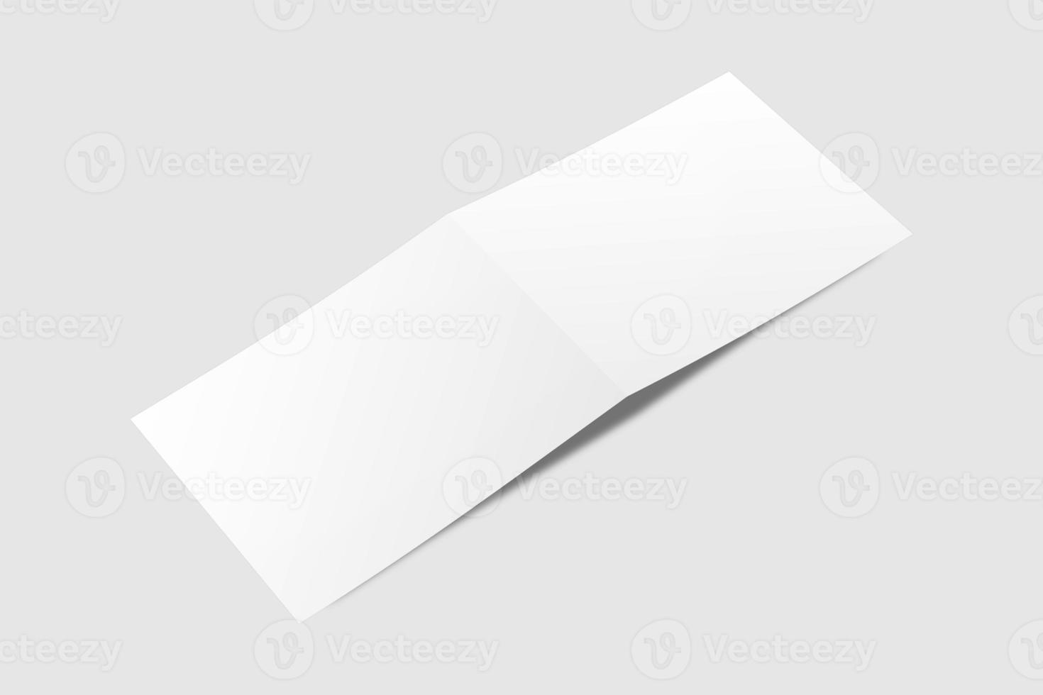Realistic blank landscape bifold brochure illustration for mockup. 3D Render. photo