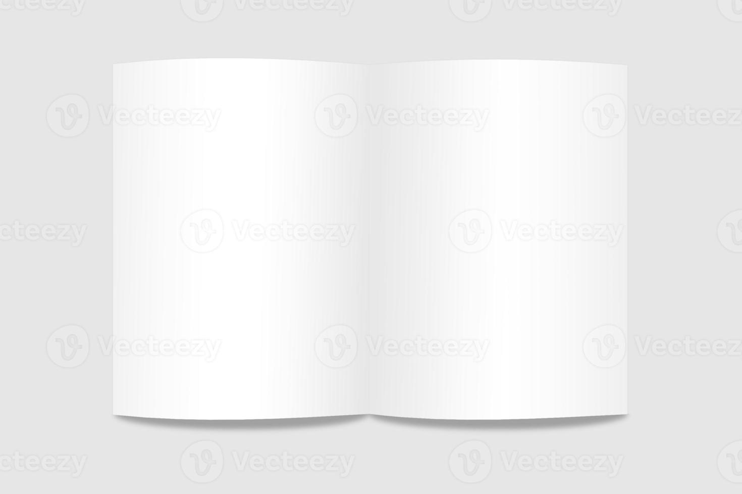 Realistic blank bifold brochure illustration for mockup. 3D Render. photo