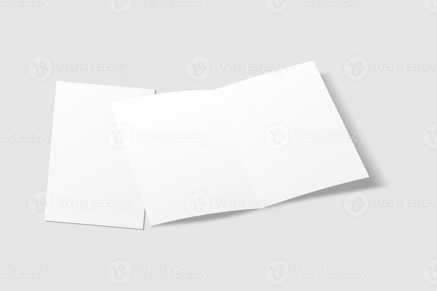 Realistic blank bifold brochure illustration for mockup. 3D Render Realistic blank bifold brochure illustration for mockup. 3D Render