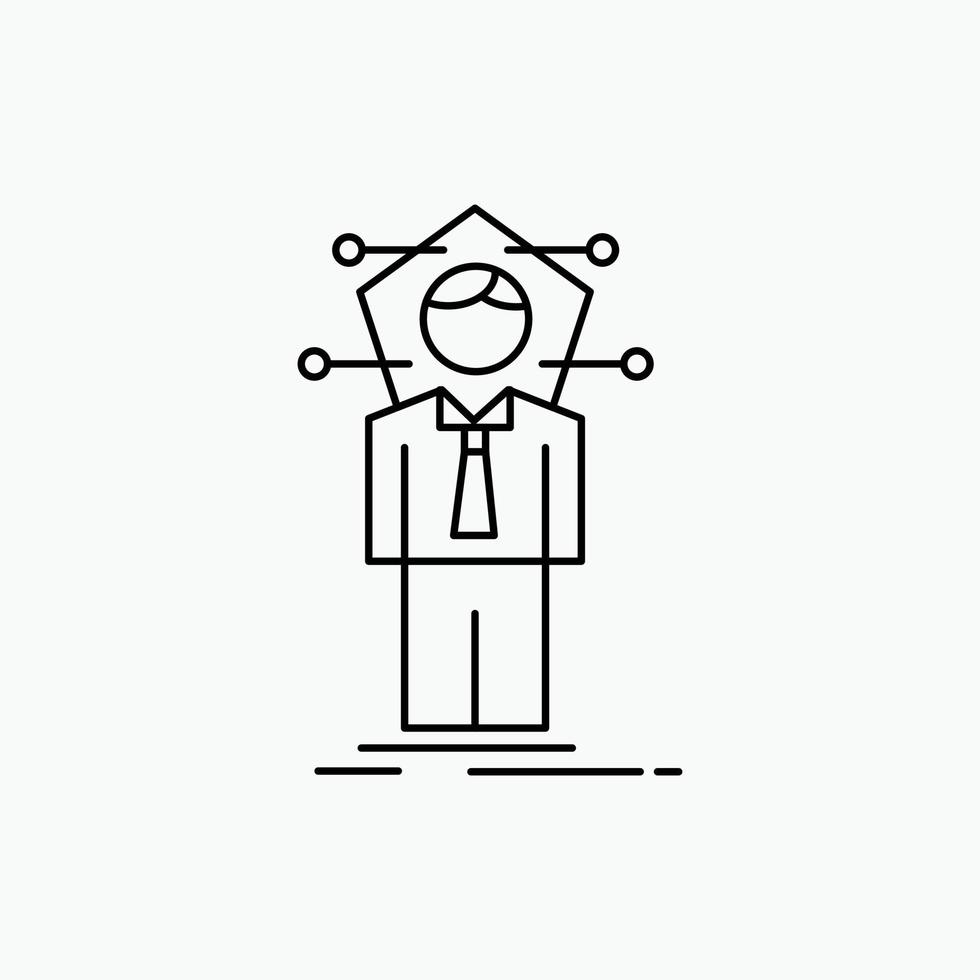 Business. connection. human. network. solution Line Icon. Vector isolated illustration