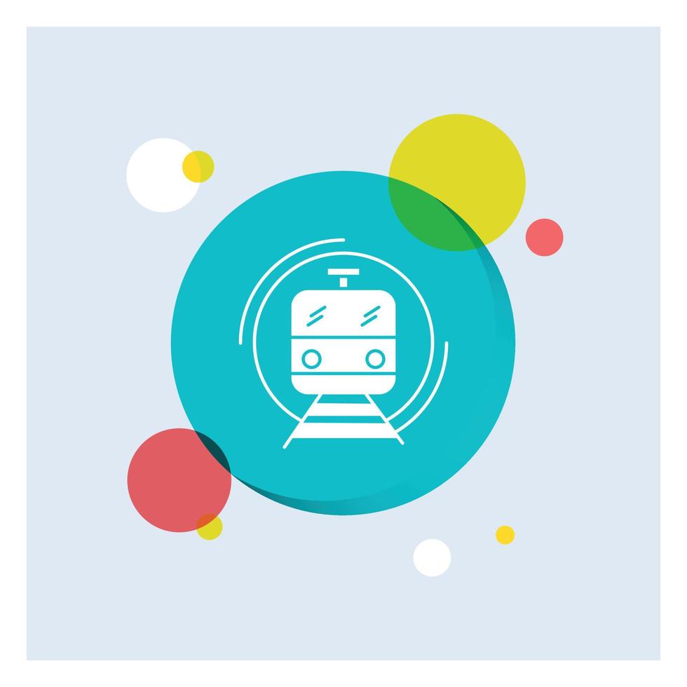 metro. train. smart. public. transport White Glyph Icon colorful Circle Background vector