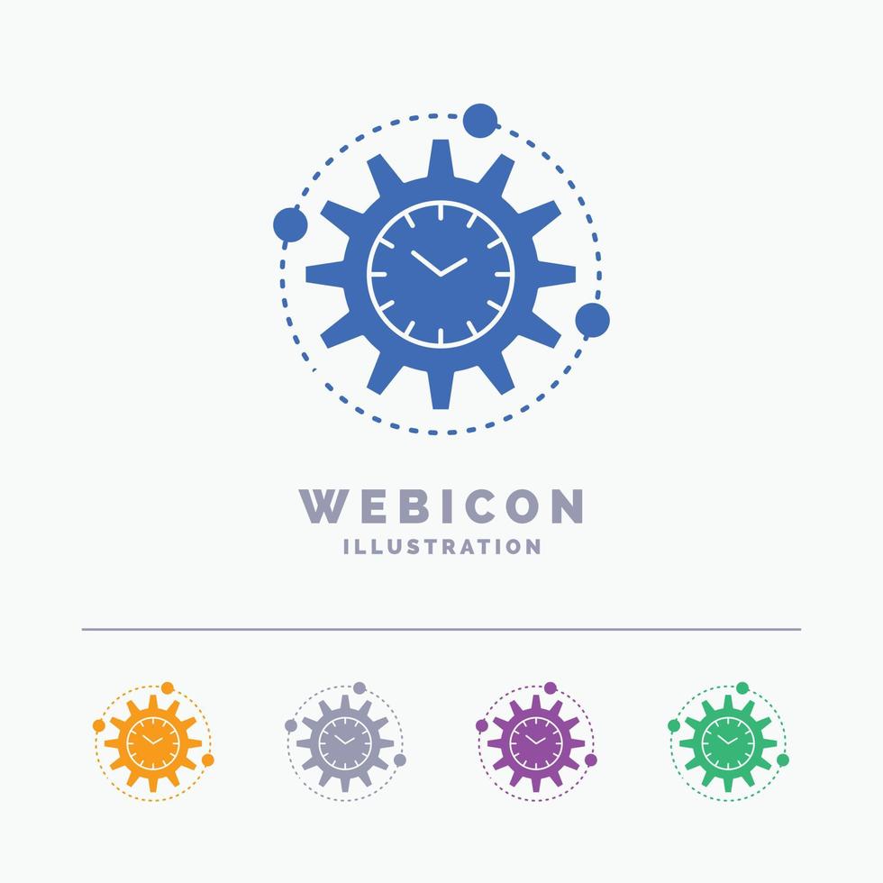 Efficiency. management. processing. productivity. project 5 Color Glyph Web Icon Template isolated on white. Vector illustration