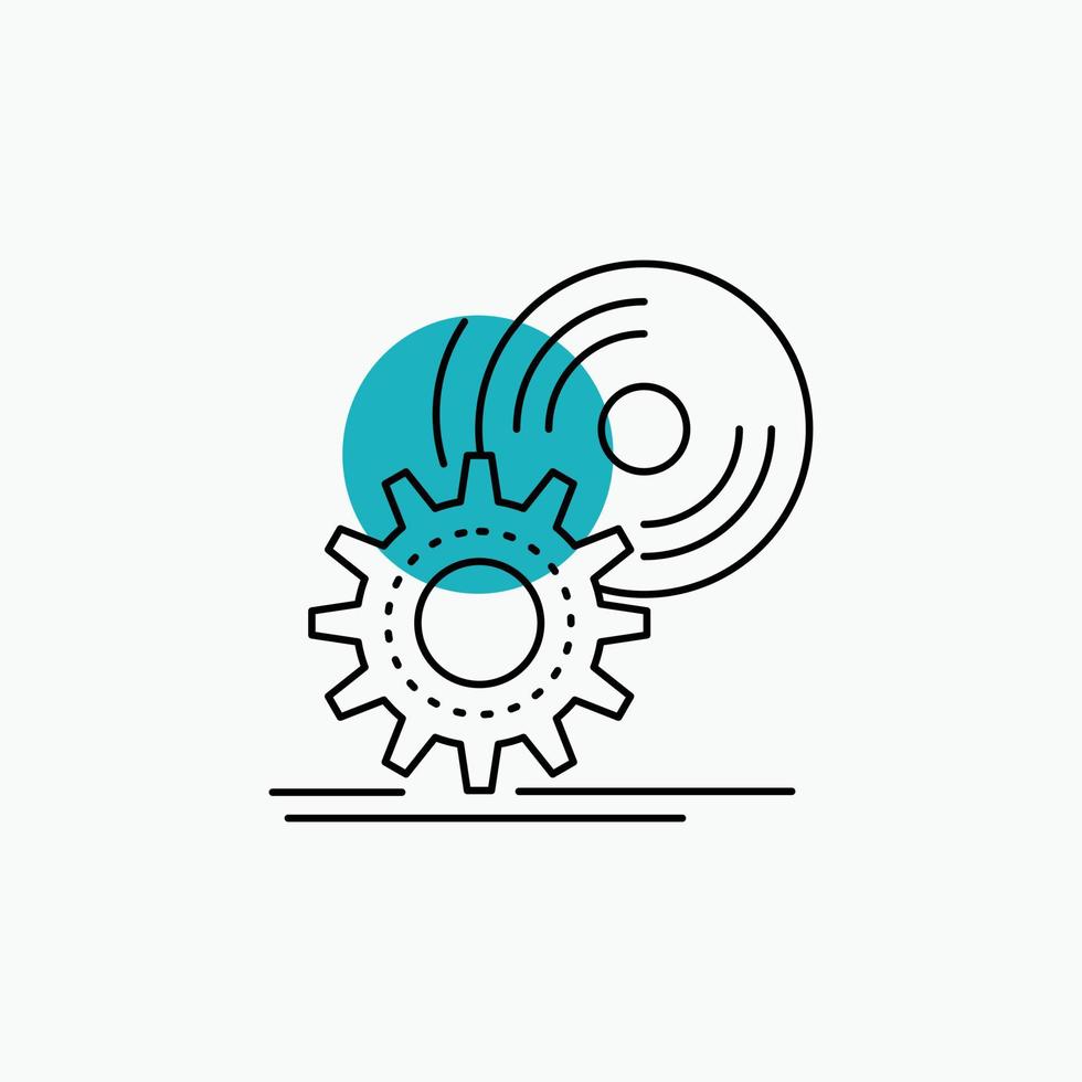 cd. disc. install. software. dvd Line Icon vector