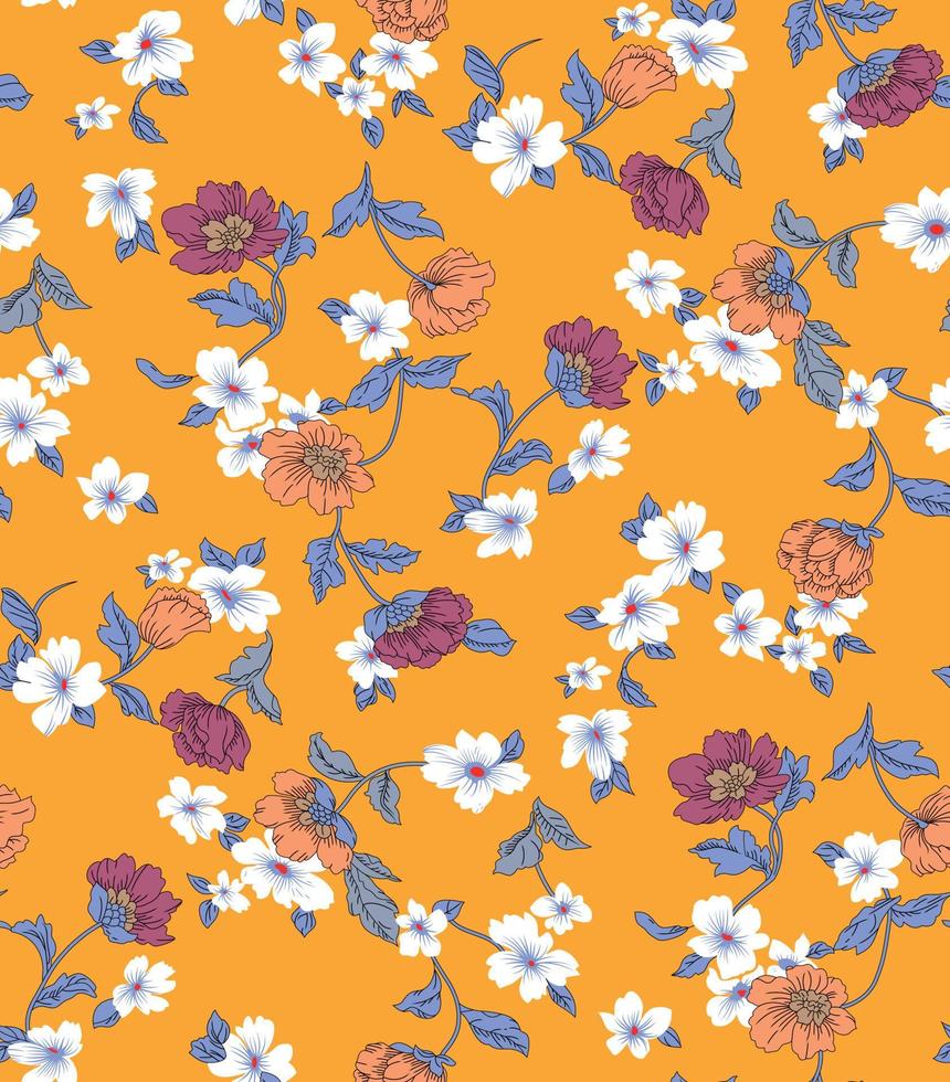 seamless floral pattern.Handmade. Wallpaper, fabric or design vector