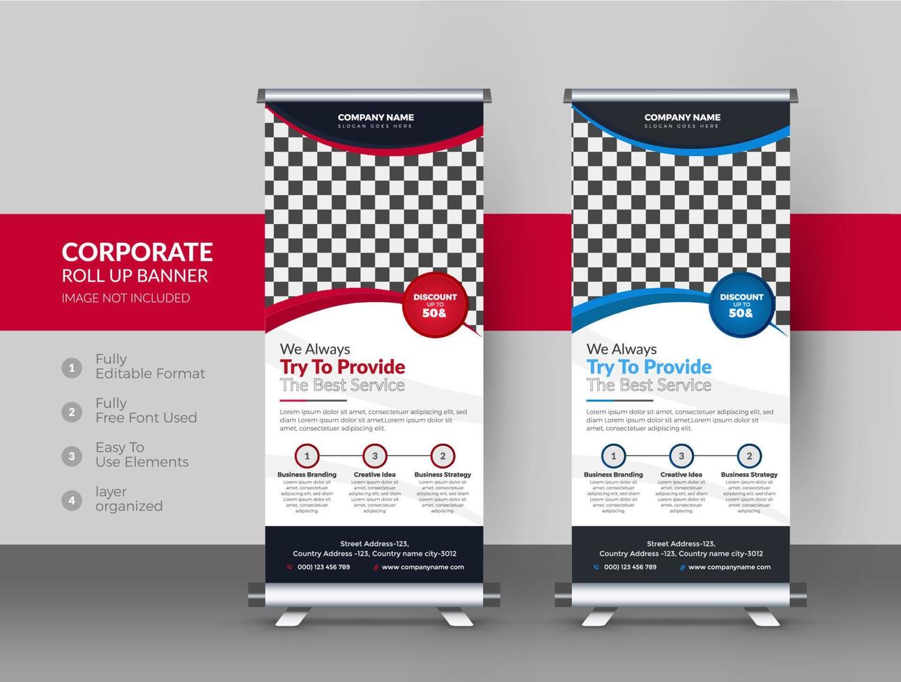 Roll up banner design template for Corporate and business vector