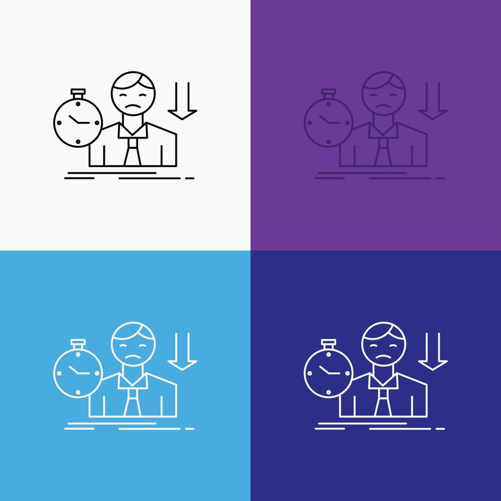 failure. fail. sad. depression. time Icon Over Various Background. Line style design. designed for web and app. Eps 10 vector illustration