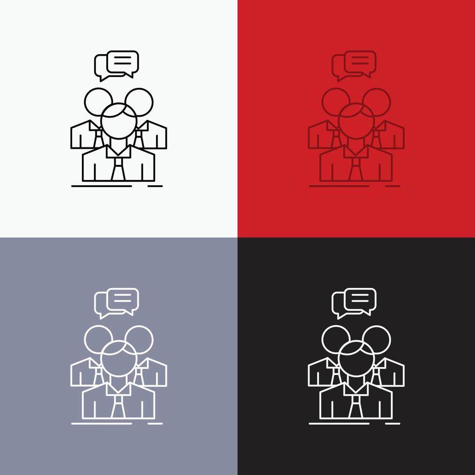 group. business. meeting. people. team Icon Over Various Background. Line style design. designed for web and app. Eps 10 vector illustration