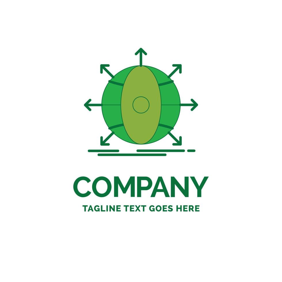 business. global. international. network. web Flat Business Logo template. Creative Green Brand Name Design. vector