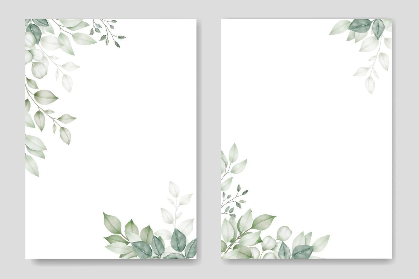 Greenery Leaf Wedding Invitation card Watercolor vector