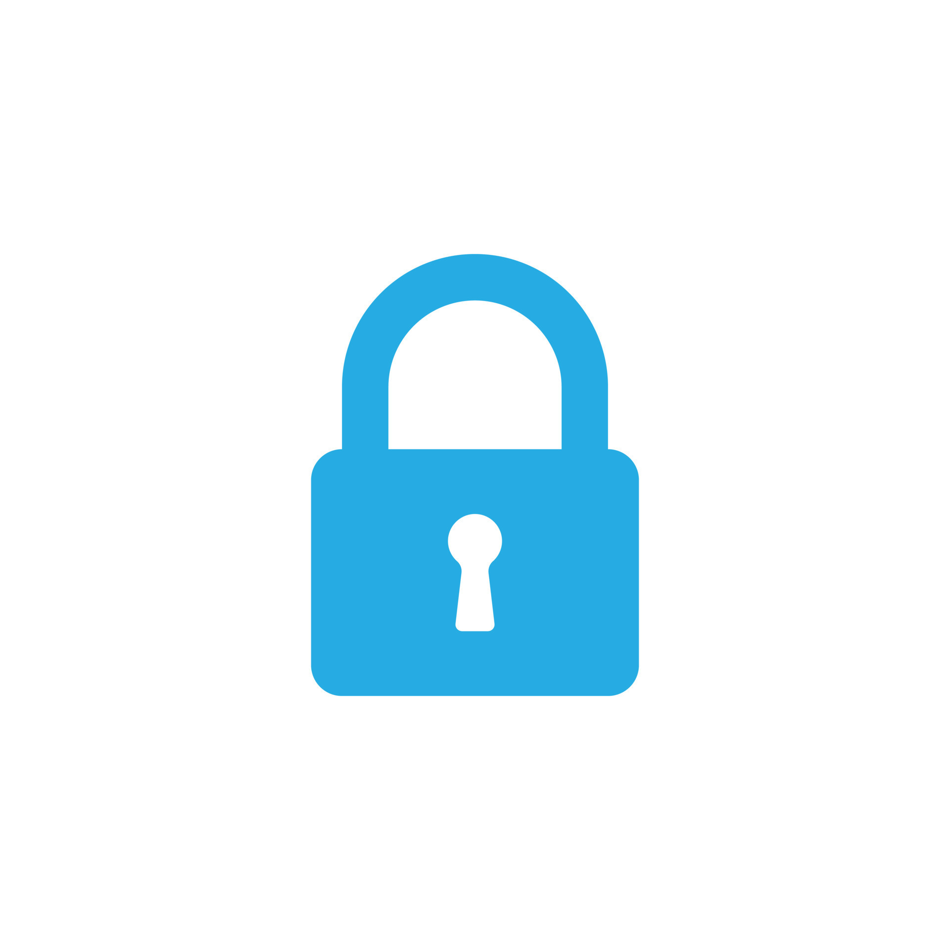 eps10 blue vector security padlock solid art icon isolated on white