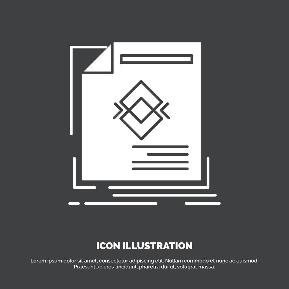 ad, advertisement, leaflet, magazine, page Icon. glyph vector symbol for UI and UX, website or mobile application
