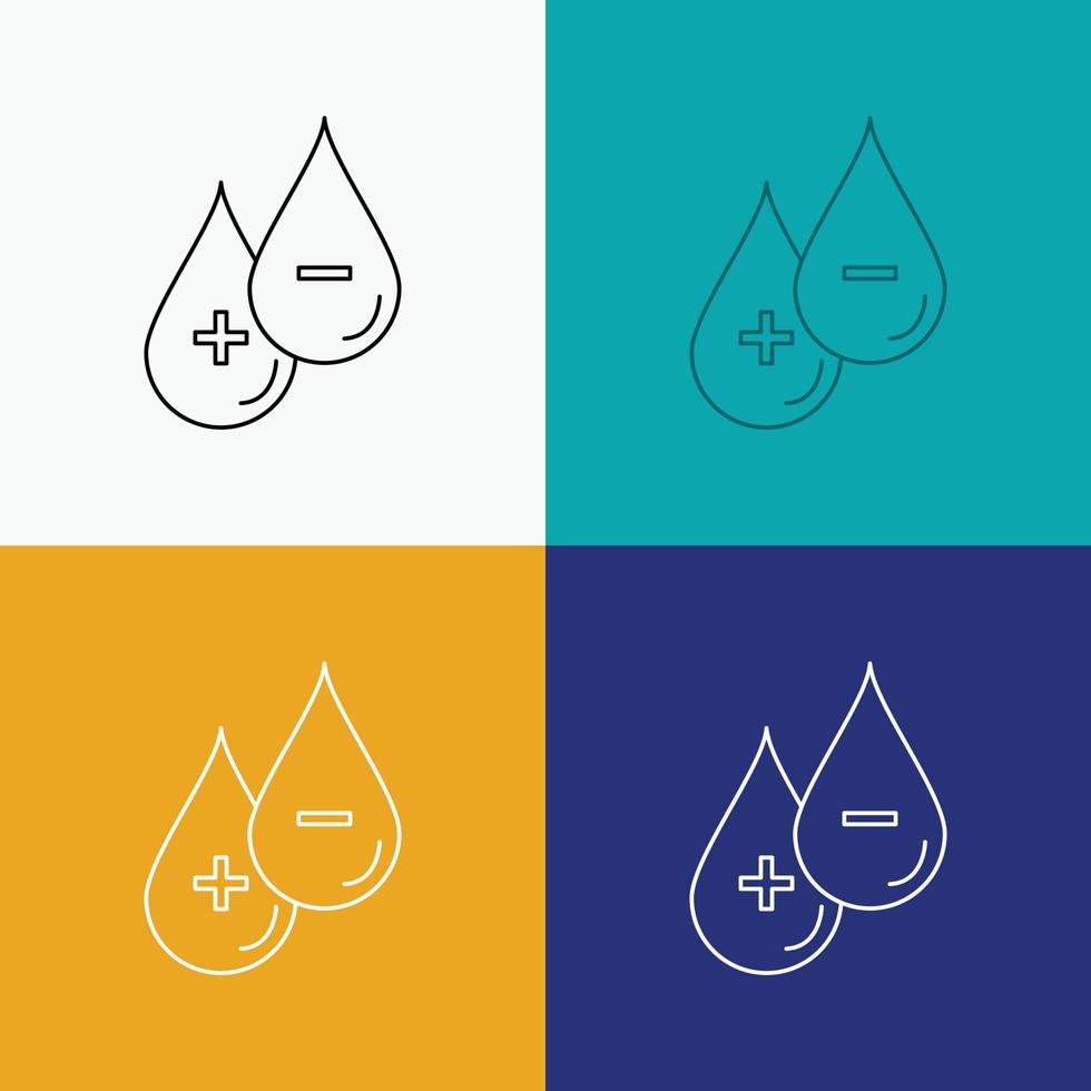 blood. drop. liquid. Plus. Minus Icon Over Various Background. Line style design. designed for web and app. Eps 10 vector illustration