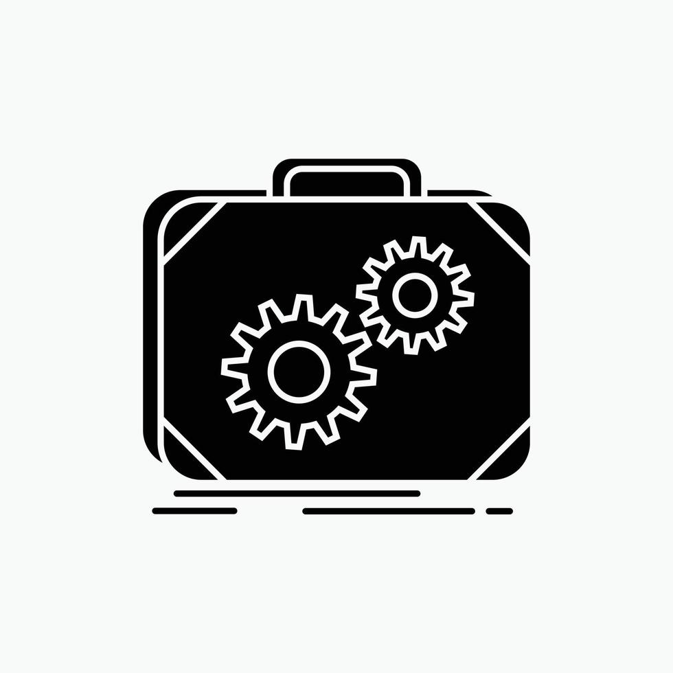 Briefcase. case. production. progress. work Glyph Icon. Vector isolated illustration