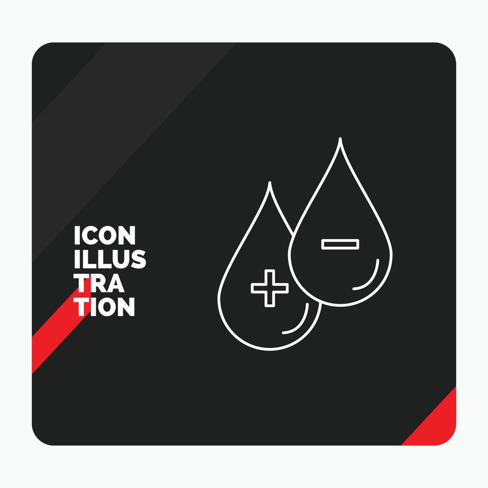 Red and Black Creative presentation Background for blood. drop. liquid. Plus. Minus Line Icon vector
