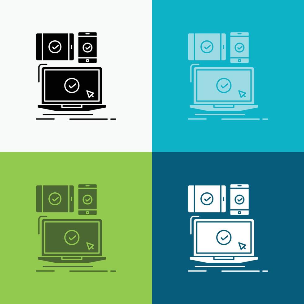 computer. devices. mobile. responsive. technology Icon Over Various Background. glyph style design. designed for web and app. Eps 10 vector illustration