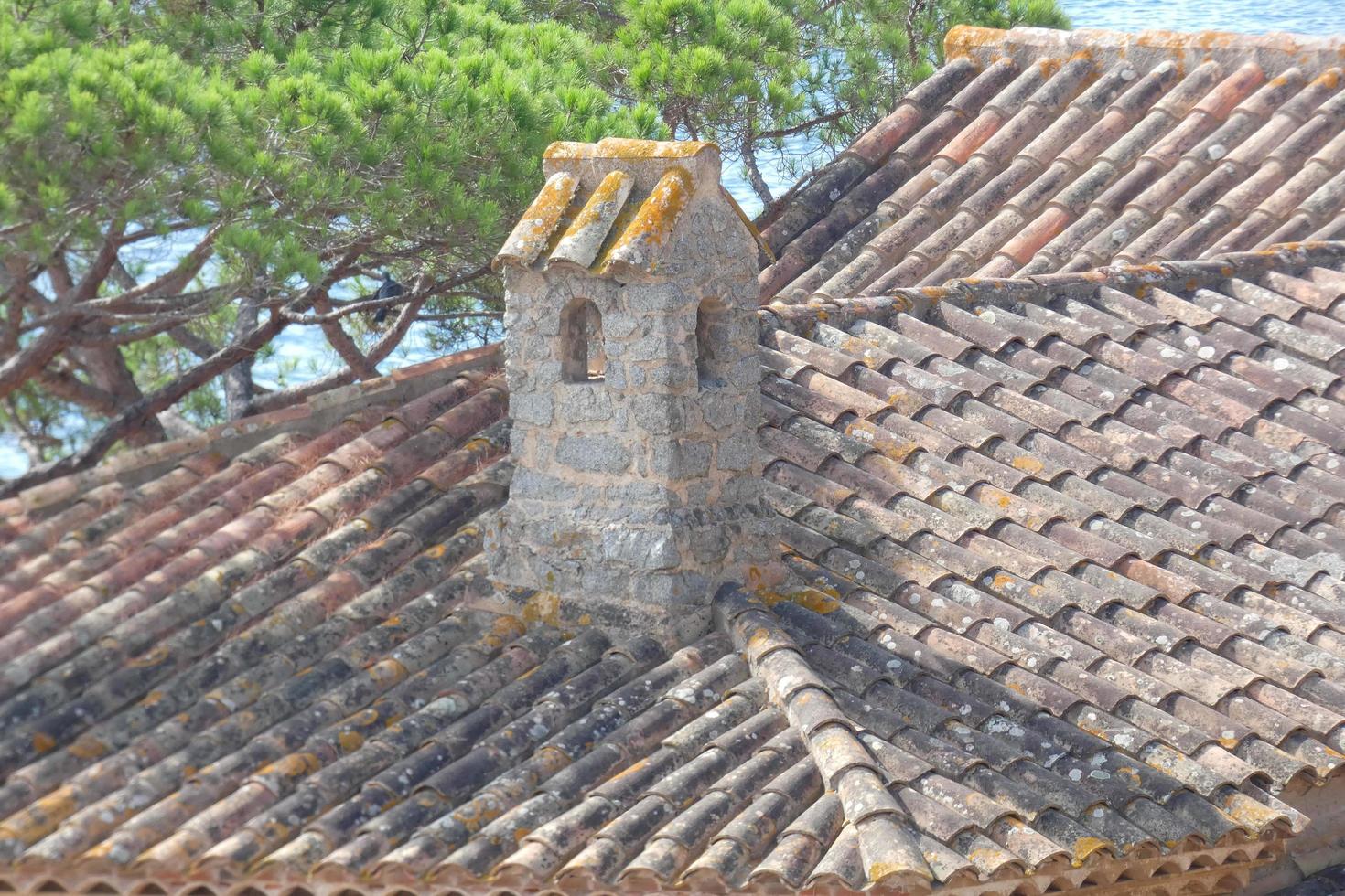 stone fireplace in traditional catalan house on the mediterranean coast photo