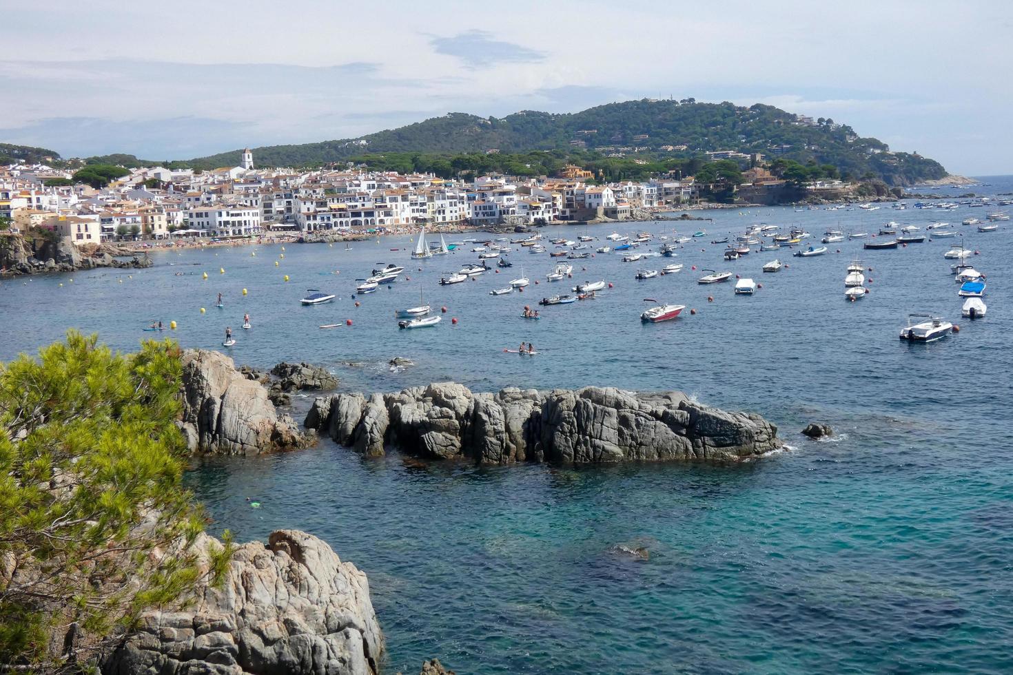 mediterranean coastline, sea and blue sky in summer photo