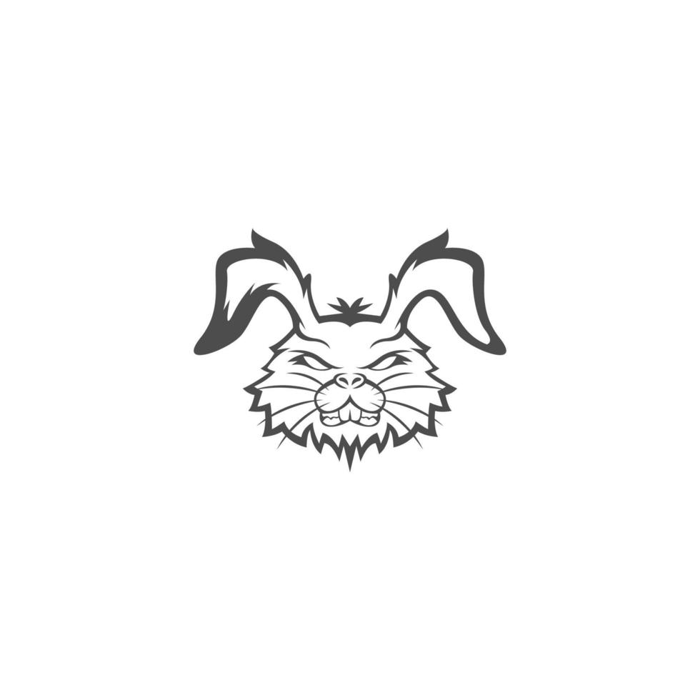 Ilustración de diseño de logotipo de icono de conejo vector