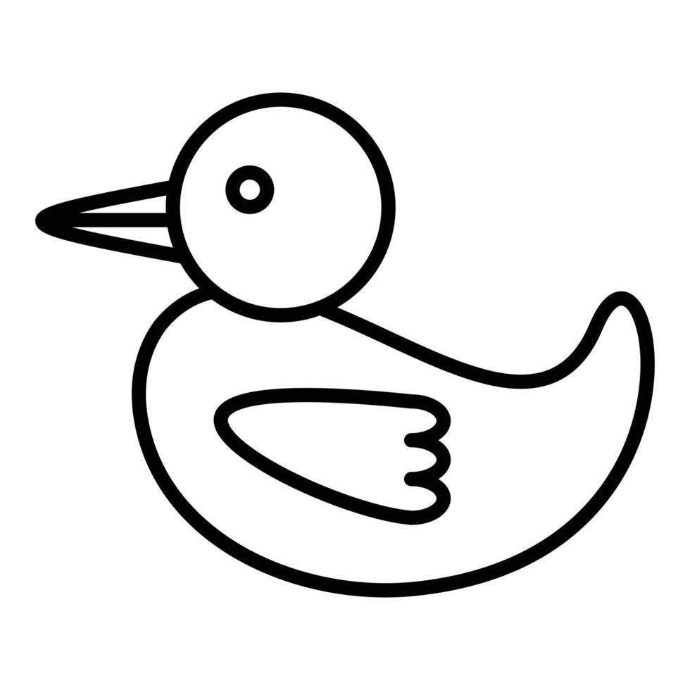 estilo de icono de pato de goma vector